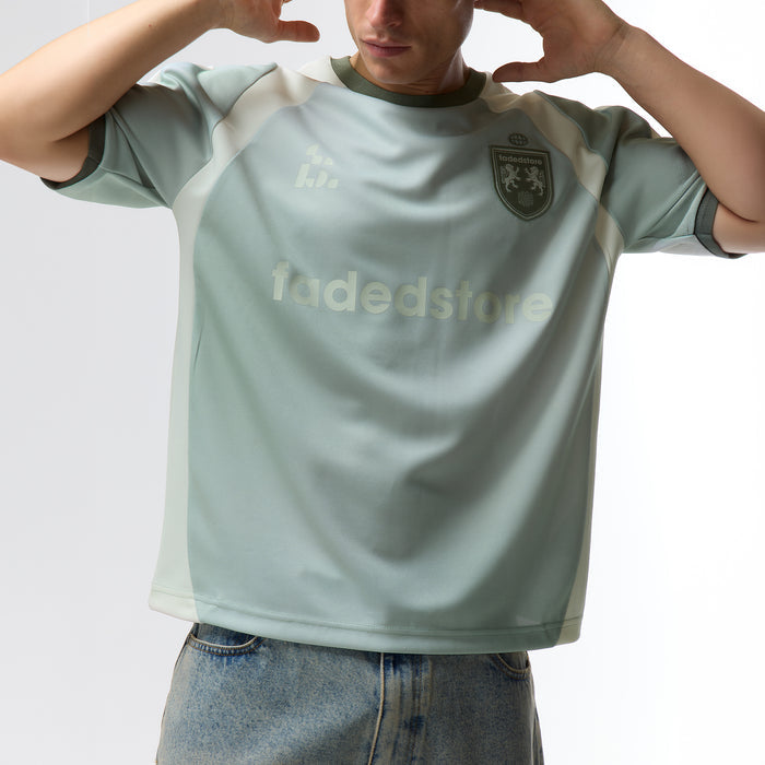 Panelled Football Jersey  |  Sun Fade Matcha
