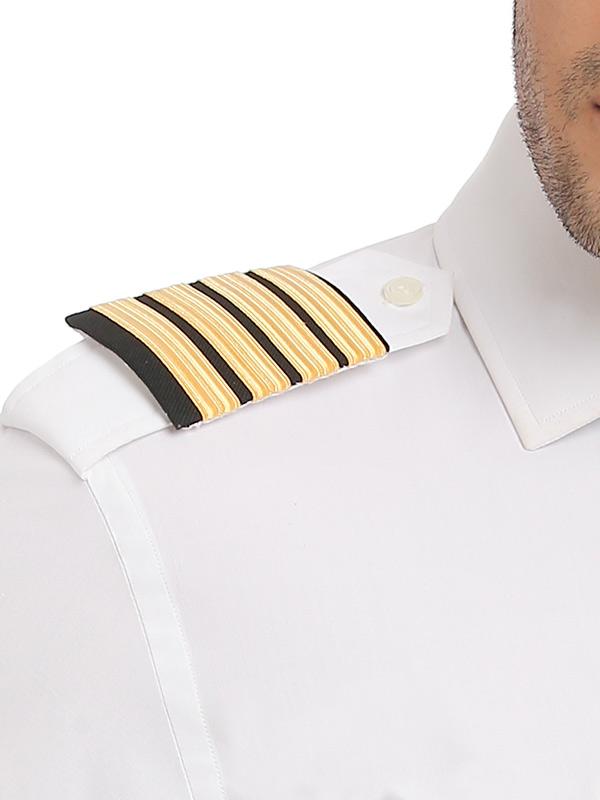 Pilot White Solid Full Sleeve Single Cuff Tailored Fit Classic Formal Blended Shirt
