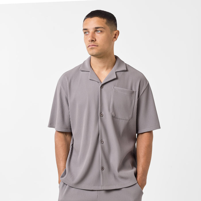 Pleated Shirt Twinset | Mushroom