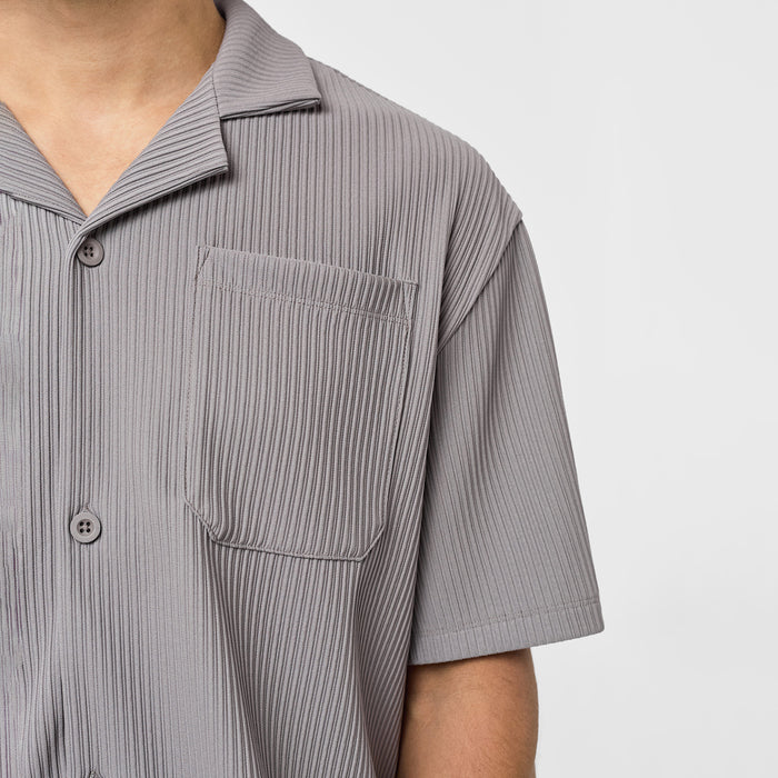 Pleated Shirt Twinset | Mushroom