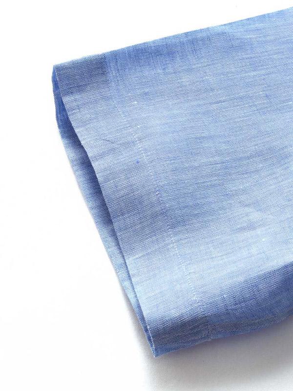 Positano Blue Solid Half Sleeve Classic Fit Semi Formal European Flax Linen Shirt