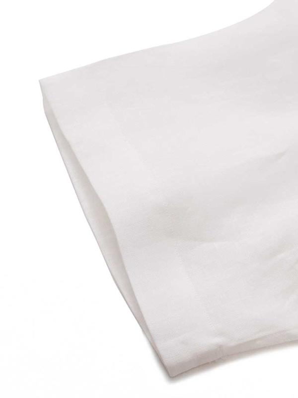 Positano White Solid Half Sleeve Tailored Fit Semi Formal European Flax Linen Shirt