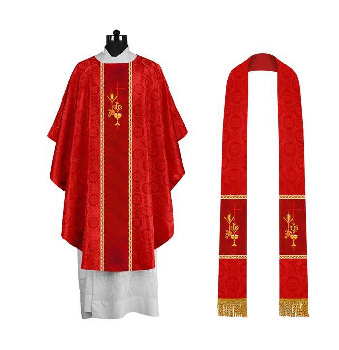 Damask / Eucharistic / Red