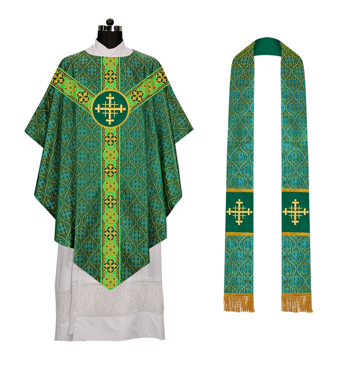 DESIGNER CROSS ORPHREY / JERUSALEM CROSS / GREEN