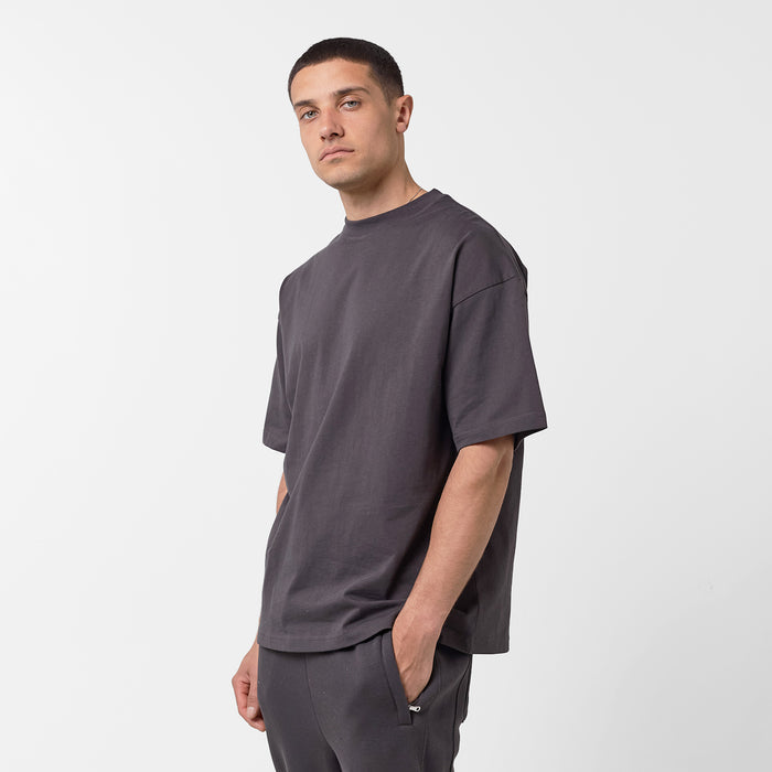 Men's  Dark Grey  Regular Cotton T-Shirt  FadedStore Front View
