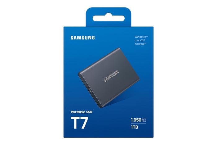 Samsung T7 Portable SSD - 1 TB - USB 3.2 Gen.2 External SSD Titanium Grey (MU-PC1T0T/WW)