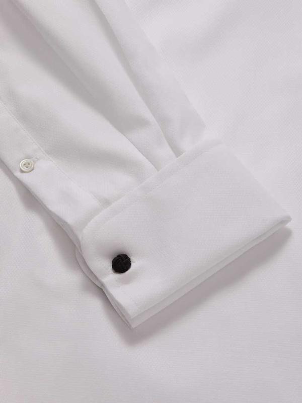 Sangiovanni White Solid Full Sleeve Double Cuff Classic Fit Classic Formal Two Ply Mercerized Cotton Shirt