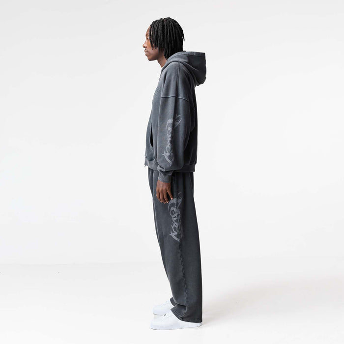 Shadow Full Zip Hoodie | Washed Black