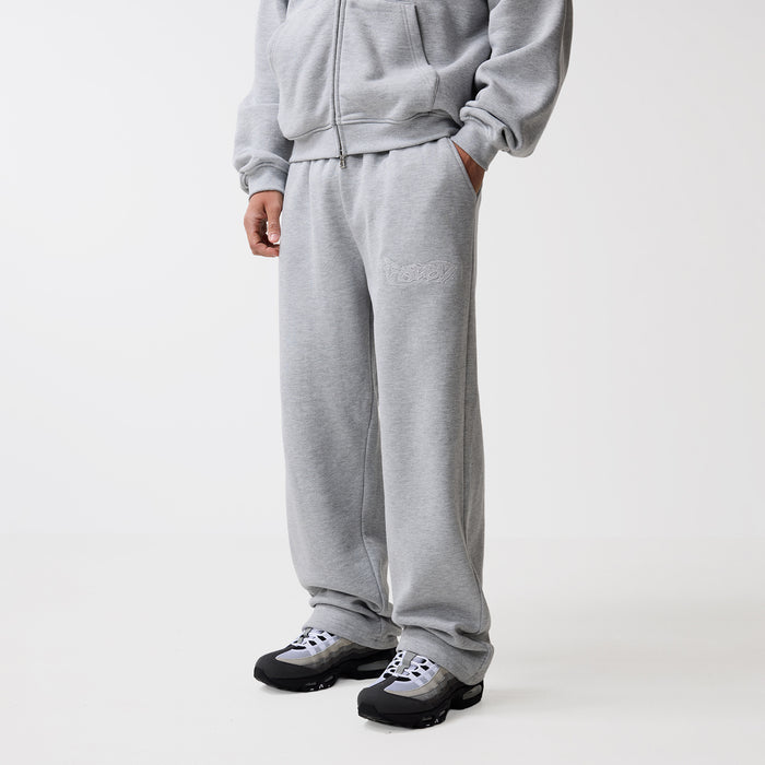 Shadow Loose Fit Open Hem Jogger | Grey Marl