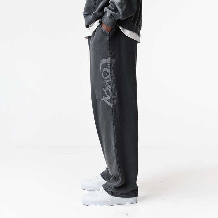 Shadow Loose Fit Open Hem Jogger | Washed Black
