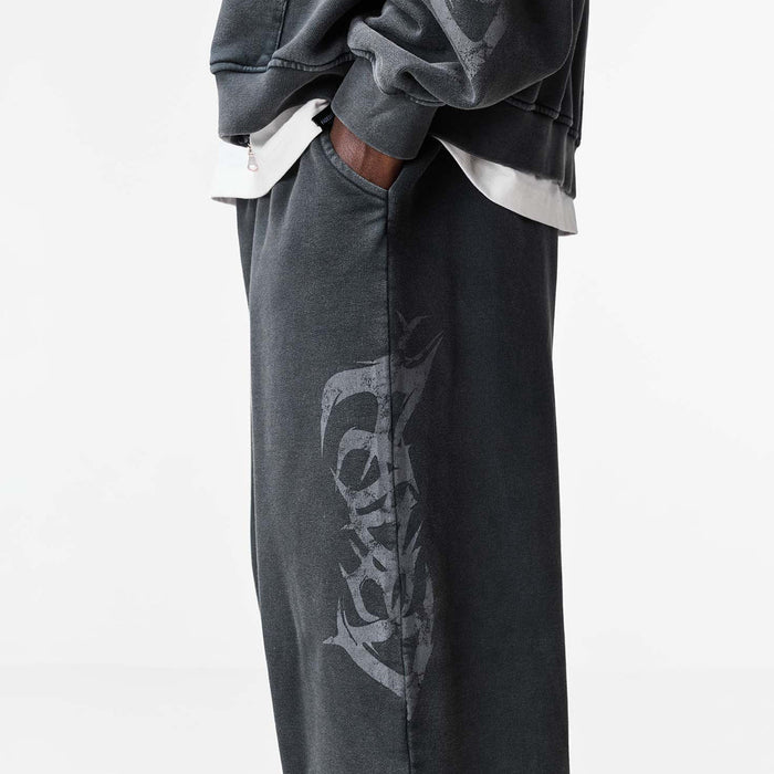 Shadow Loose Fit Open Hem Jogger | Washed Black