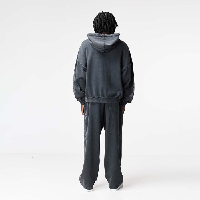 Shadow Loose Fit Open Hem Jogger | Washed Black