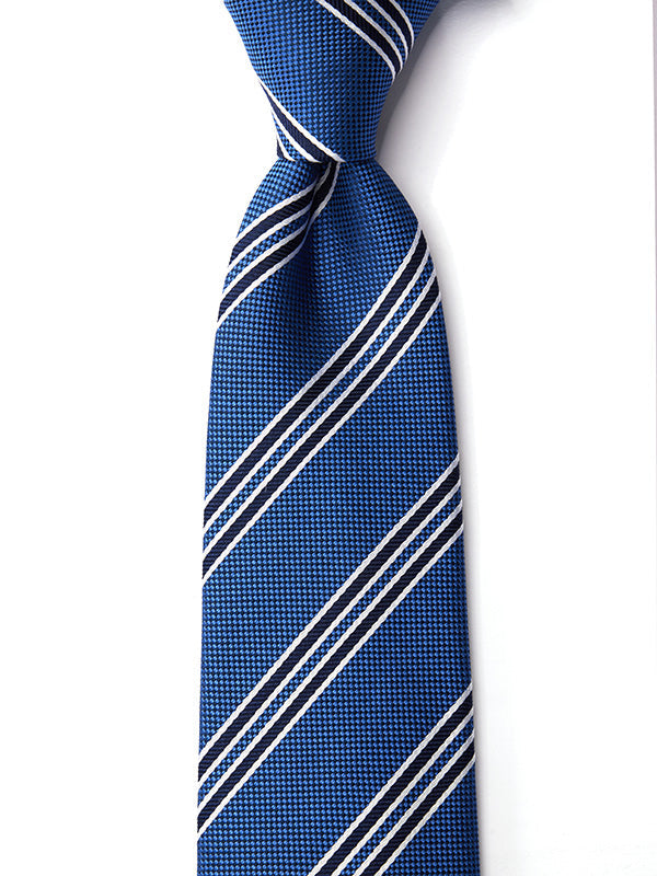 Sicilia Striped Dark Blue Silk Tie