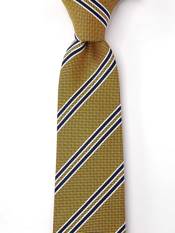 Sicilia Striped Dark Gold Silk Tie