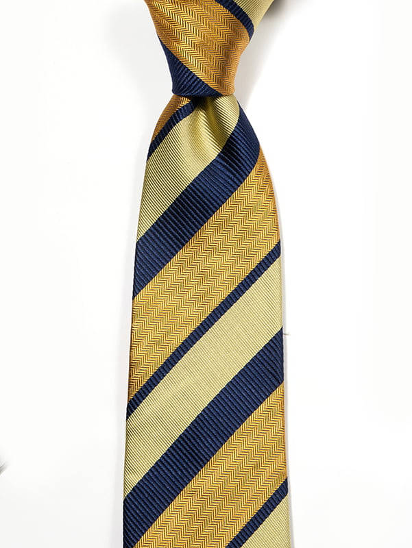 Sicilia Striped Dark Gold Silk Tie