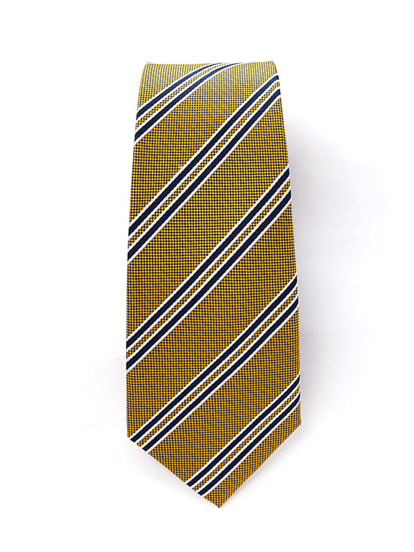 Sicilia Striped Dark Gold Silk Tie