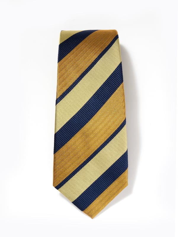 Sicilia Striped Dark Gold Silk Tie