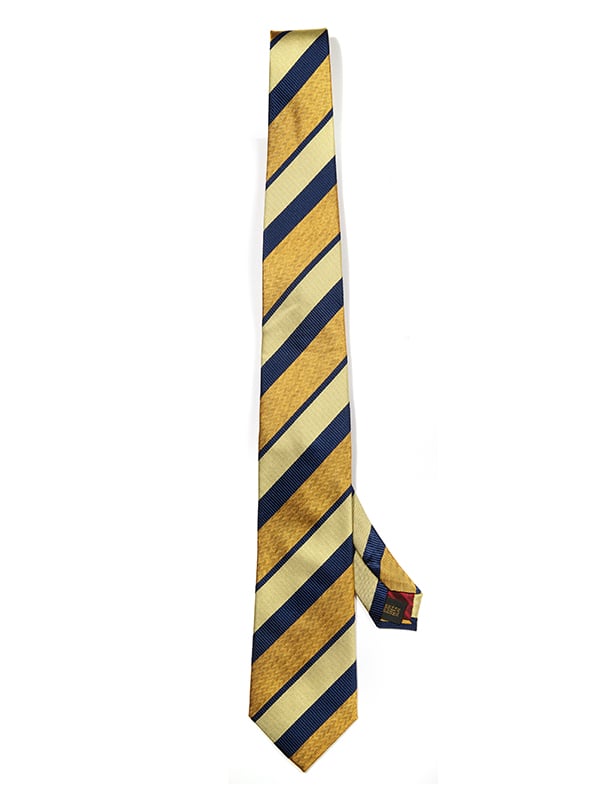 Sicilia Striped Dark Gold Silk Tie