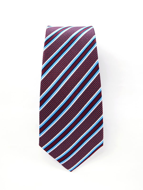 Sicilia Striped Dark Maroon Silk Tie