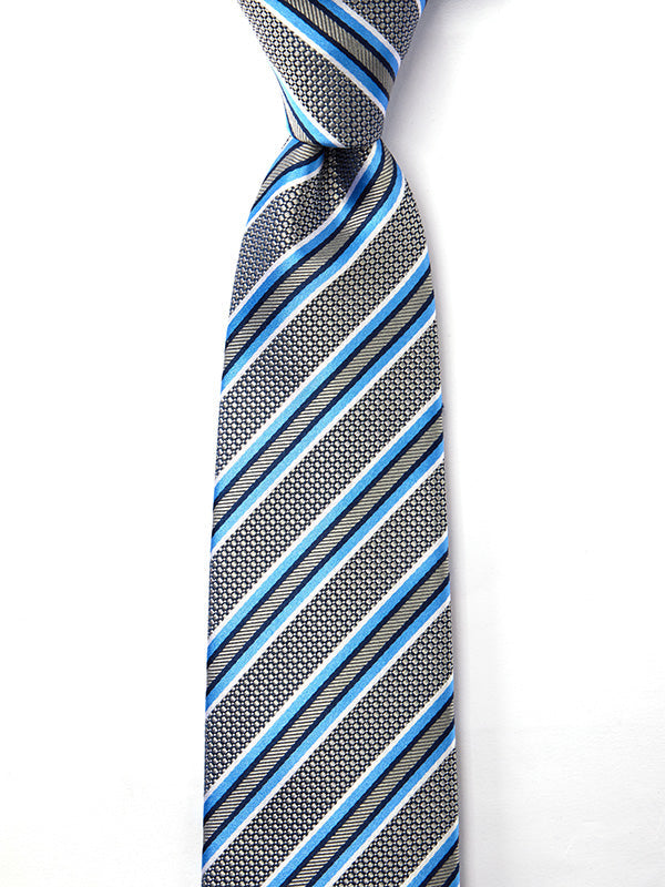 Sicilia Striped Medium Grey Silk Tie