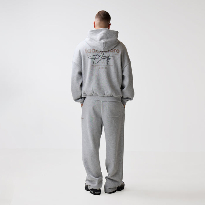 Space For Clarity Cropped Zip Hoodie | Grey Marl
