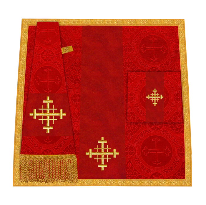 Damask / Jerusalem Cross / Red