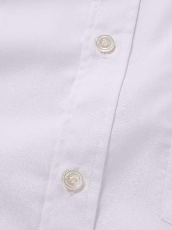 Splendido White Solid Full Sleeve Double Cuff Classic Fit Classic Formal Non Iron Cotton Shirt
