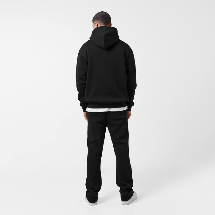 Star Icon Open Hem Jogger | Black