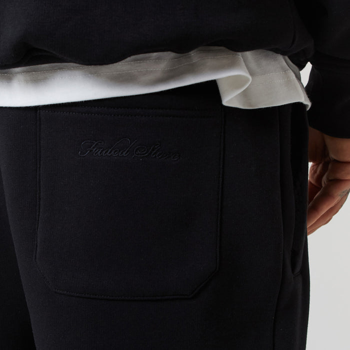 Star Icon Open Hem Jogger | Black