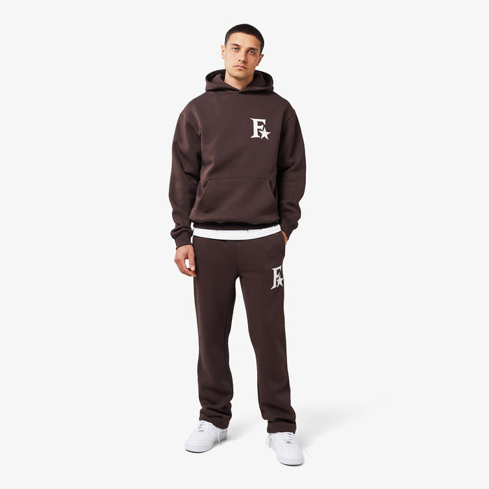 Star Icon Open Hem Jogger | Dark Brown