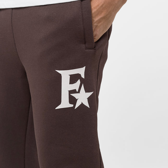 Star Icon Open Hem Jogger | Dark Brown