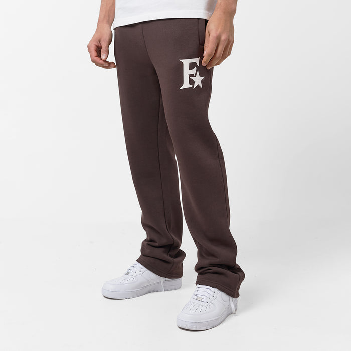 Star Icon Open Hem Jogger | Dark Brown
