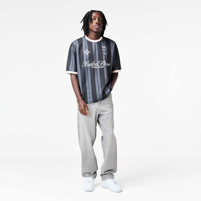 Striker Football T-Shirt | Black/Off White