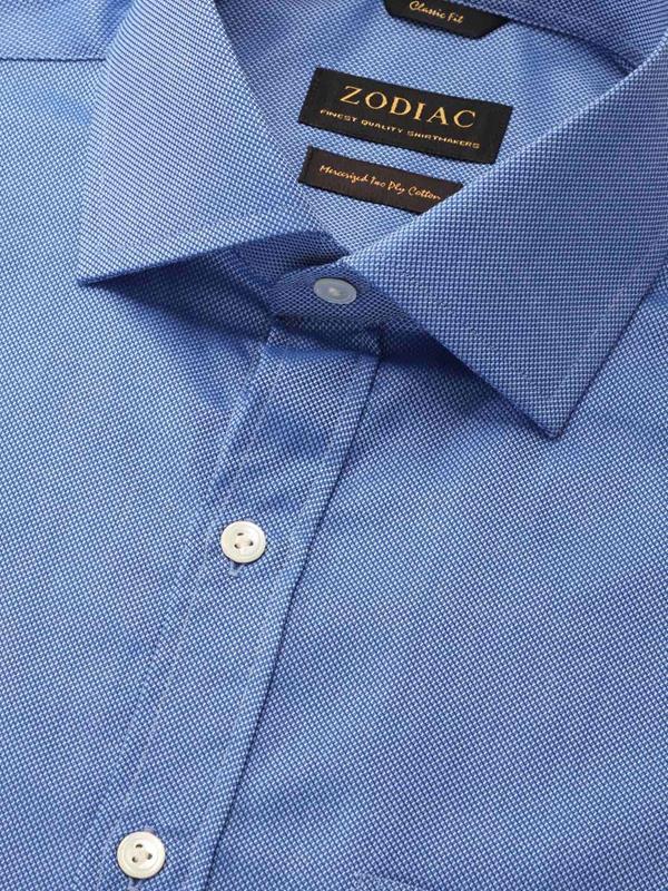 Structure Ink Solid Full Sleeve Single Cuff Classic Fit Classic Formal Two Ply Mercerized Cotton Shirt
