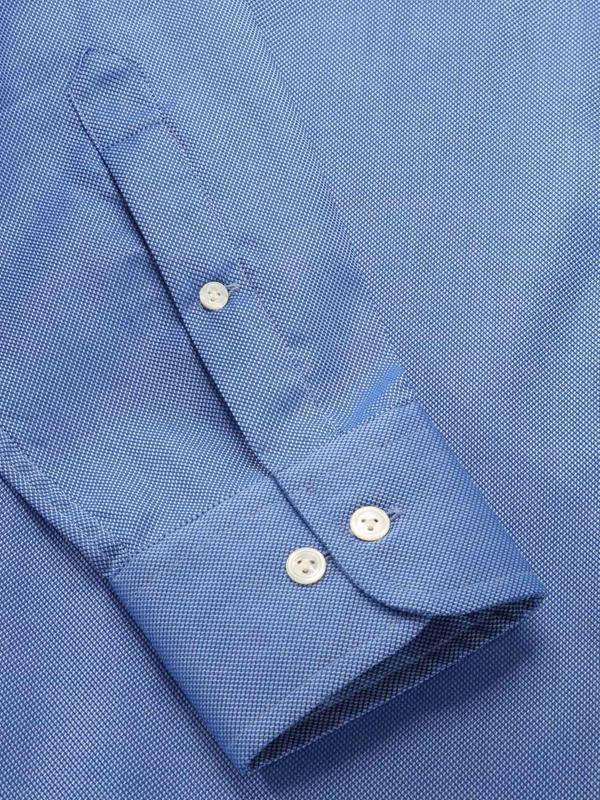 Structure Ink Solid Full Sleeve Single Cuff Classic Fit Classic Formal Two Ply Mercerized Cotton Shirt