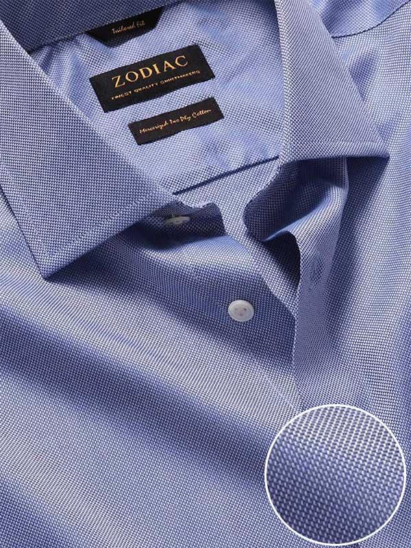 Structure Ink Solid Full Sleeve Single Cuff Tailored Fit Classic Formal Two Ply Mercerized Cotton Shirt