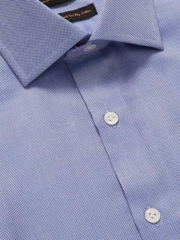 Structure Ink Solid Full Sleeve Single Cuff Tailored Fit Classic Formal Two Ply Mercerized Cotton Shirt