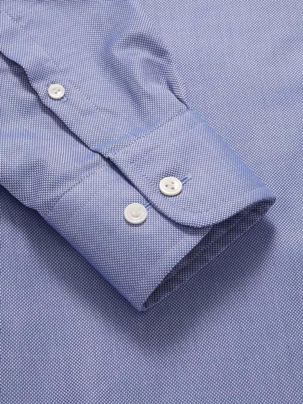 Structure Ink Solid Full Sleeve Single Cuff Tailored Fit Classic Formal Two Ply Mercerized Cotton Shirt