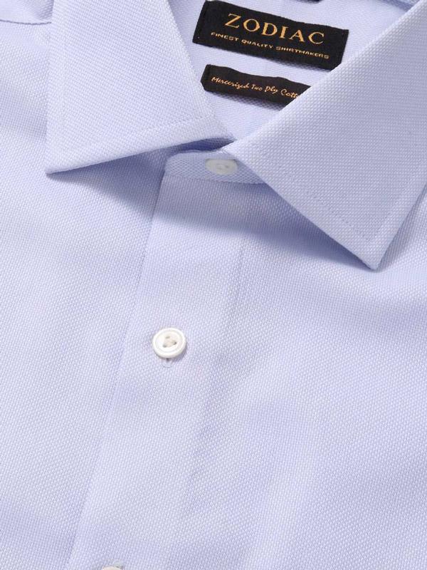 Structure Sky Solid Full Sleeve Single Cuff Tailored Fit Classic Formal Two Ply Mercerized Cotton Shirt