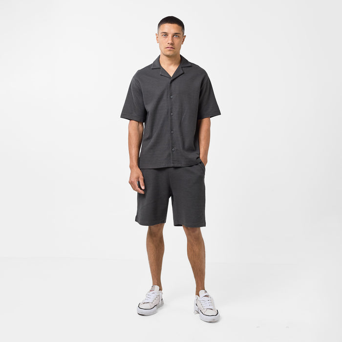 Tonal Knitted Shirt | Black