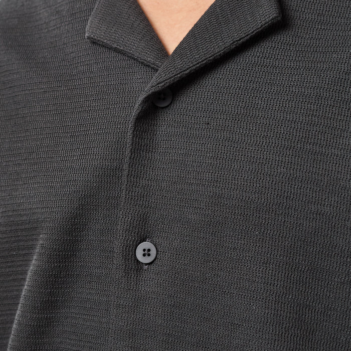 Tonal Knitted Shirt | Black