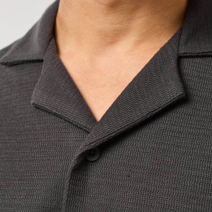 Tonal Knitted Shirt | Black