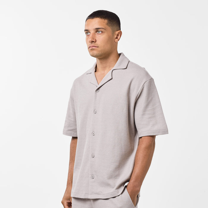 Tonal Knitted Shirt Twinset | Sand