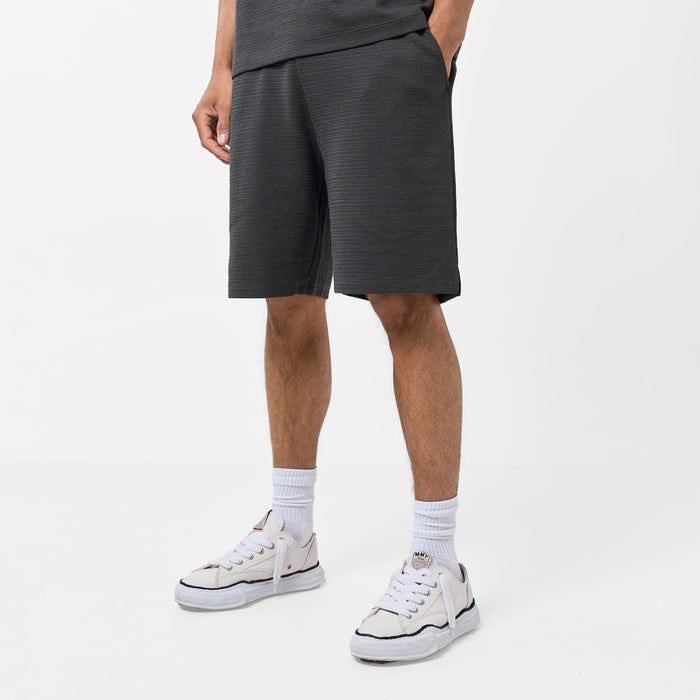 Men's Black Tonal Knitted Short FadedStore Front View