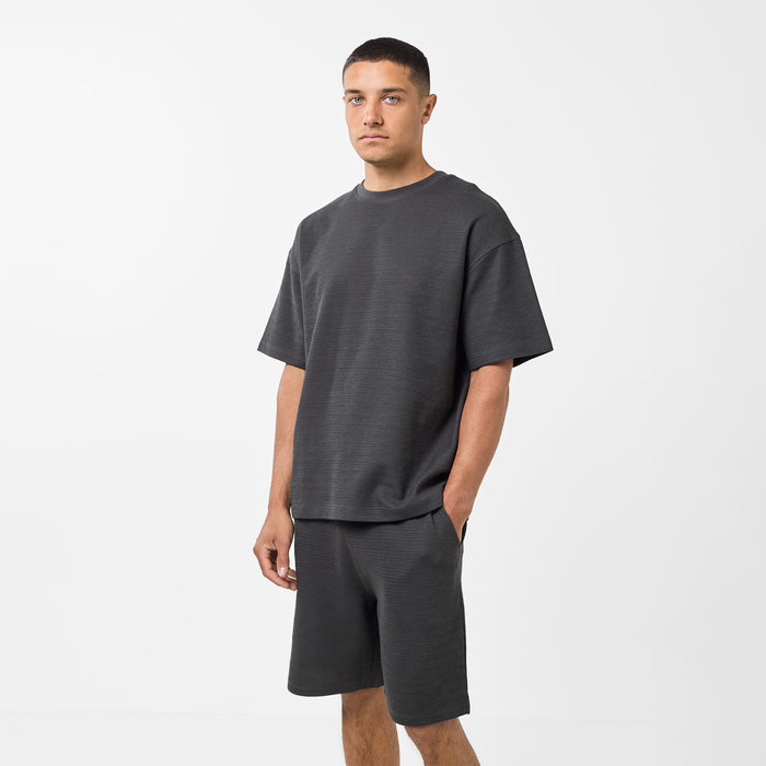 Men's  Black Tonal Knitted Twinset  FadedStore Front View