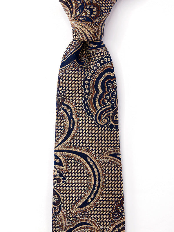 Torino All Over Dark Brown Silk Tie