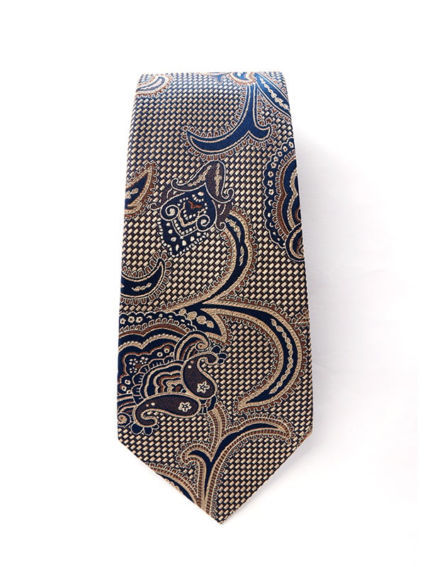 Torino All Over Dark Brown Silk Tie
