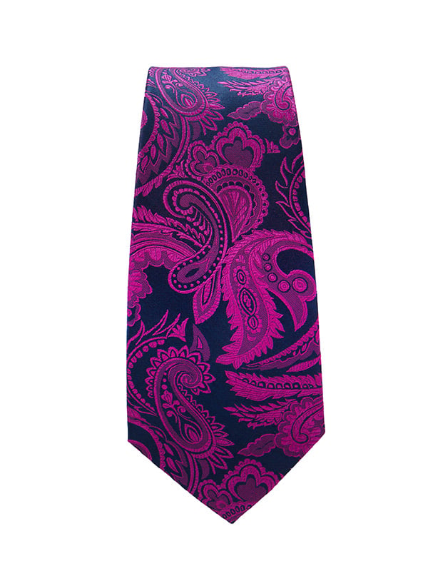 Torino All Over Dark Pink Silk Tie