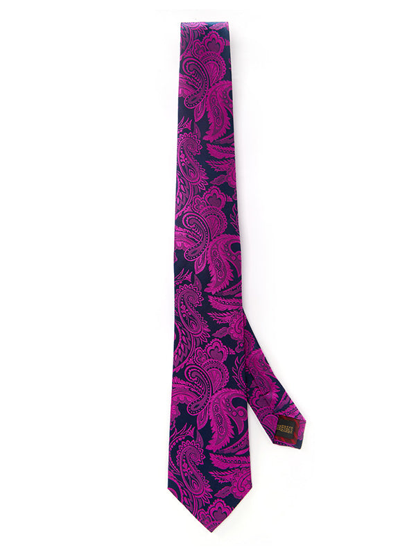 Torino All Over Dark Pink Silk Tie