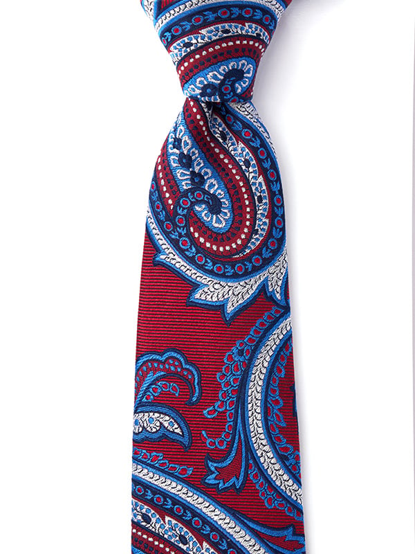 Torino All Over Dark Red Silk Tie
